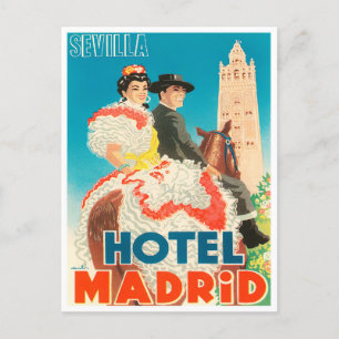 vintage-reis Seville Hotel Madrid Briefkaart