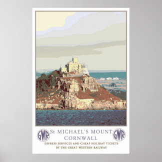 Vintage reis, Sint Michael's berg. Poster
