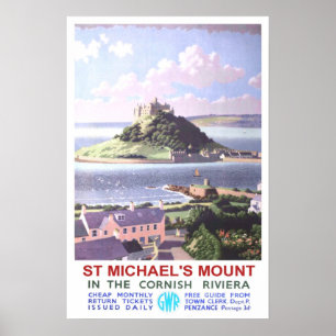 Vintage reis, Sint Michael's berg. Poster