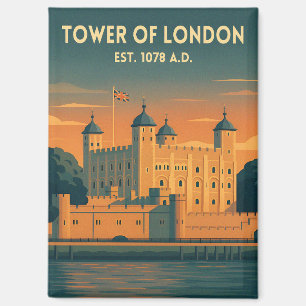 Vintage Reis Toren van Londen UK Retro Landschap Magneet