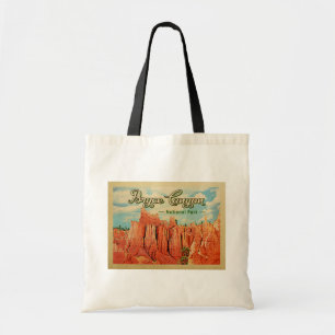 Vintage Reis van het Park van de Canion van Bryce Tote Bag