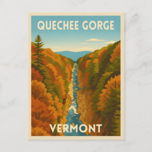 Vintage Reis Vermont Quechee Gorge Landschap  Briefkaart