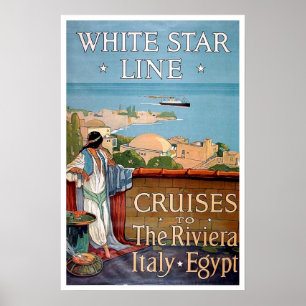 Vintage-reis, White Star Line Poster
