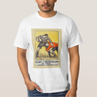 Vintage reisbureau poster, Rugby bij Twickenham me