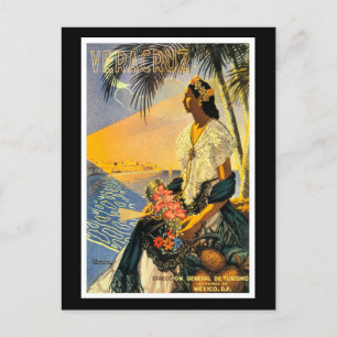 Vintage reisbureau poster, Veracruz, Mexico, Briefkaart