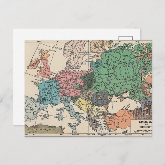 Vintage reiskaart feestdagenkaart (Voorkant / Achterkant)