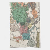 Vintage reiskaart theedoek (Verticaal)