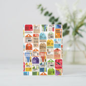 Vintage reiskaartenpatroon. (Staand voorkant)