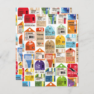 Vintage reiskaartenpatroon.