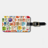 Vintage reiskaartenpatroon. bagagelabel (Voorkant horizontaal)