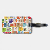 Vintage reiskaartenpatroon. bagagelabel (Achterkant horizontaal)