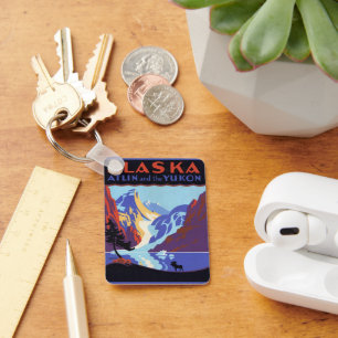 Vintage Reisposter, Atlin en de Yukon, Alaska Sleutelhanger