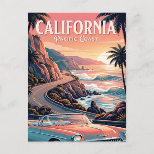 Vintage Reisposter Californië Briefkaart