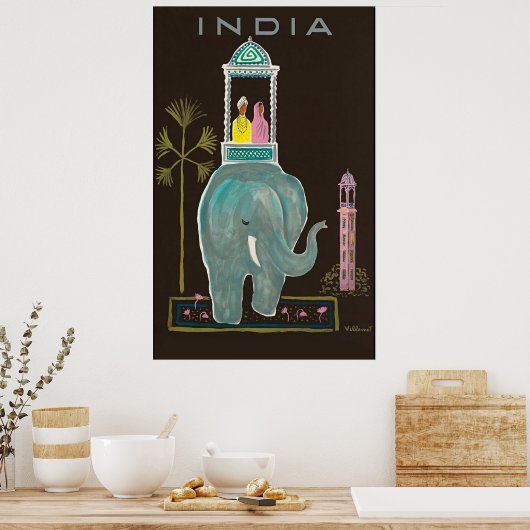 Vintage reisposter India Poster (Keuken)