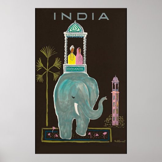 Vintage reisposter India Poster (Voorkant)