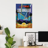 Vintage Reisposter Los Angeles Print, Luchtvaartma Poster (Thuiskantoor)