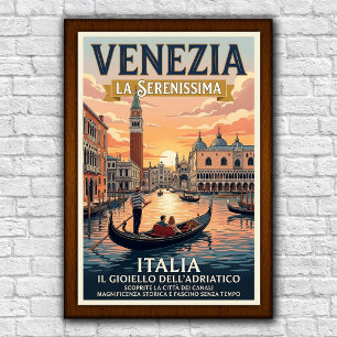 Vintage reisposter Venetië, Italië jaren '60 Poster
