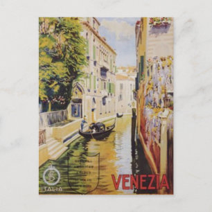 Vintage reisreis Venice, Italië - Briefkaart