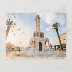 Vintage reisstad Izmir Turkije Efeze Akropolis Briefkaart
