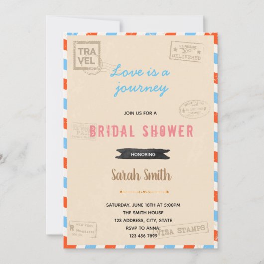 Vintage reisthema uitnodiging (Voorkant)