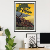 Vintage reisweg Corsica - Poster (Thuiskantoor)