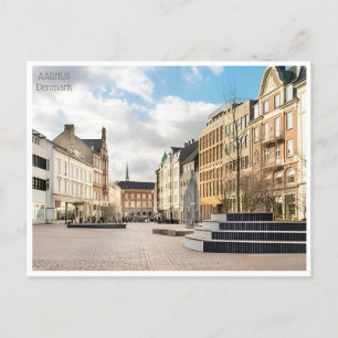 vintage reizen Aarhus Denemarken stad Huizen Briefkaart