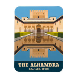 Vintage Reizen Alhambra Granada Spanje Retro Schil Magneet