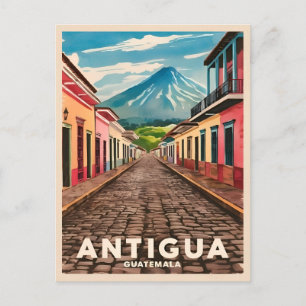 Vintage Reizen Antigua Guatemala Retro Schilderach Briefkaart
