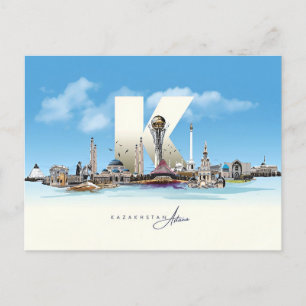 Vintage reizen Astana Kazachstan de Hazrat Sultan Briefkaart