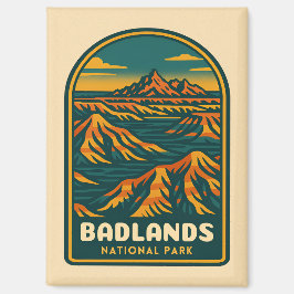 Vintage Reizen Badlands Nationaal Park Retro Schil Magneet