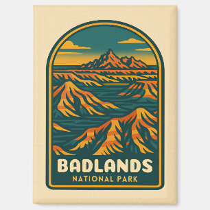 Vintage Reizen Badlands Nationaal Park Retro Schil Magneet