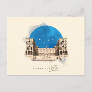 Vintage reizen Bakoe Azerbeidzjan City Castle Briefkaart
