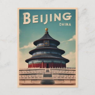 Vintage Reizen Beijing China Retro Schilderachtig Briefkaart
