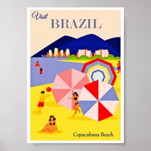 Vintage reizen Brazilië Poster