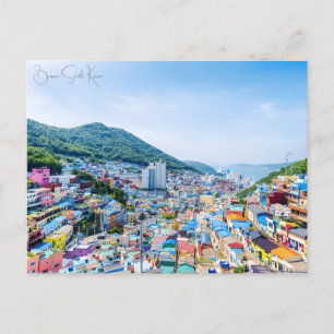 Vintage reizen Busan Zuid-Korea Vakantie retro Briefkaart