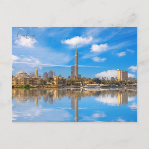 Vintage reizen Cairo Egypte Piramides & Sfinx Giza Briefkaart