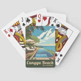 Vintage Reizen Canggu Bali Indonesië Retro Schilde Pokerkaarten