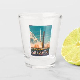 Vintage reizen Cape Canaveral Florida Retro Schild Shot Glas