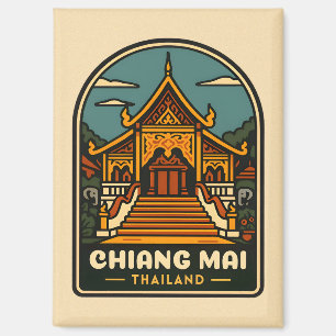 Vintage Reizen Chiang Mai Thailand Retro Magneet