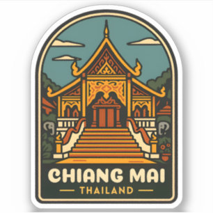Vintage Reizen Chiang Mai Thailand Retro Sticker