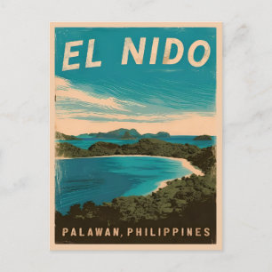 Vintage reizen El Nido Filippijnen Retro Schildera Briefkaart