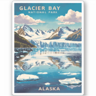 Vintage Reizen Glacier Bay Nationaal Park Alaska Sticker