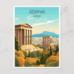 vintage reizen Griekenland Athenes Grèce toerisme Briefkaart