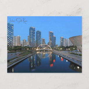 Vintage reizen Incheon Zuid-Korea stad retro Briefkaart