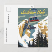 Vintage reizen Jackson Hole Wyoming retro Briefkaart (Voorkant / Achterkant)