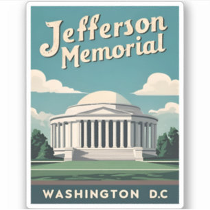Vintage Reizen Jefferson Memorial Washington DC Sticker