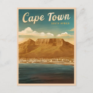 Vintage Reizen Kaapstad Zuid-Afrika Retro Schilder Briefkaart
