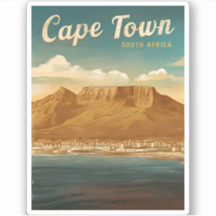 Vintage Reizen Kaapstad Zuid-Afrika Retro Schilder Sticker