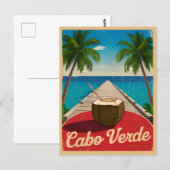 Vintage Reizen Kaapverdië Retro Graphic Briefkaart (Voorkant / Achterkant)