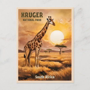 Vintage Reizen Kruger Nationaal Park Zuid-Afrika Briefkaart
